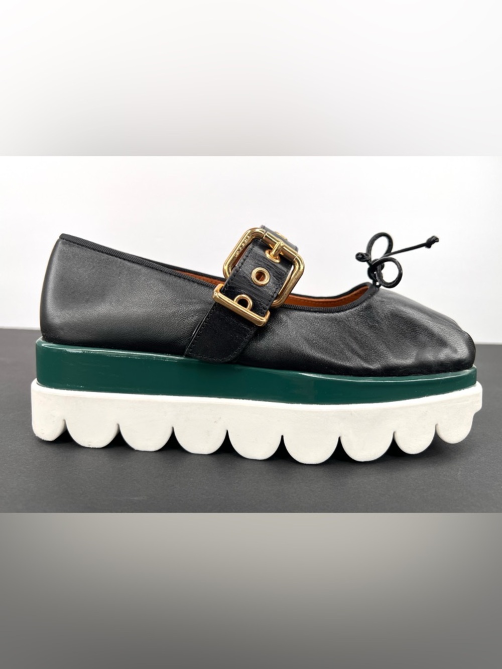 Marni 50mm Flatform Rubber Platform Sole Buckle Strap Leather Shoes Size EU 36